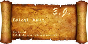 Balogi Judit névjegykártya
